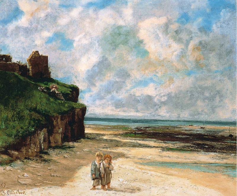 Gustave Courbet The Beach at Saint Aubin sur Mer oil painting picture